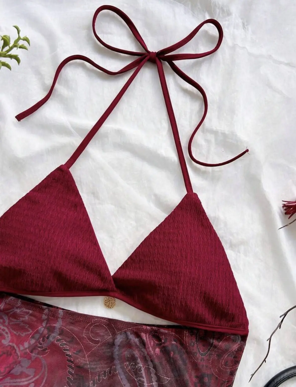 Conjunto de 2 piezas Color burdeos Talla M