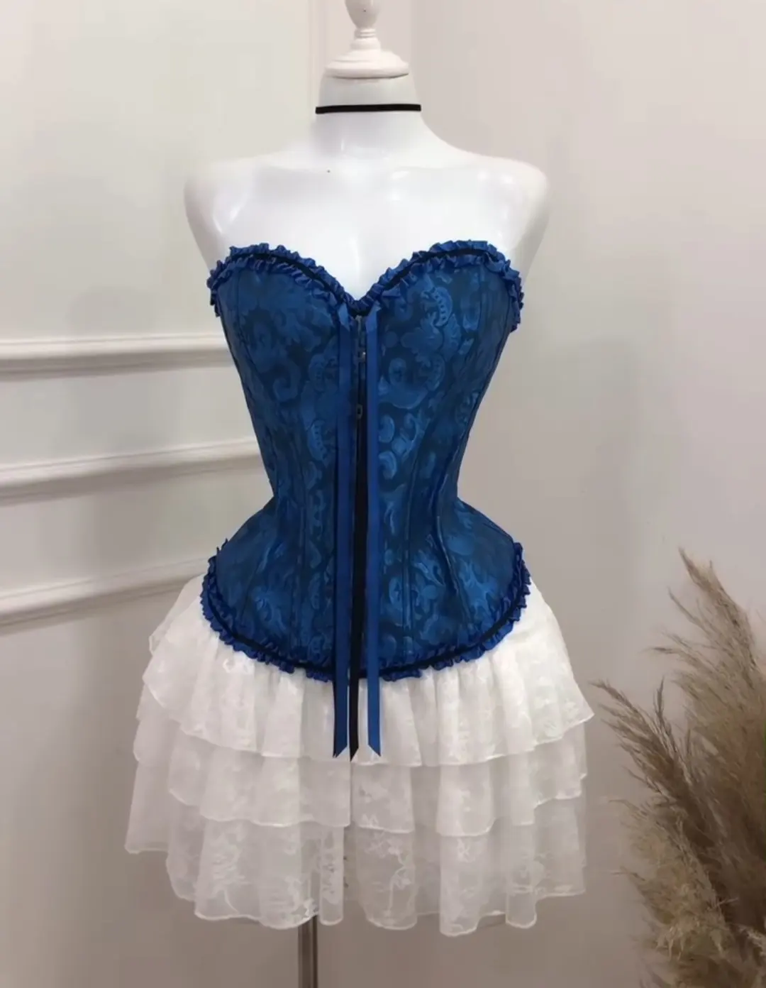 Corset victoriano color azul talla m