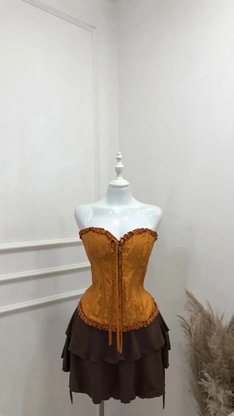 Corset victoriano color naranja talla m