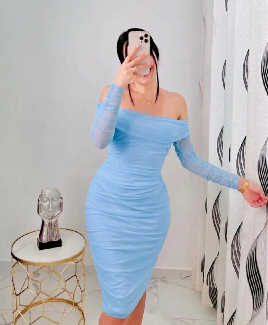 VESTIDO RANDA CELESTE