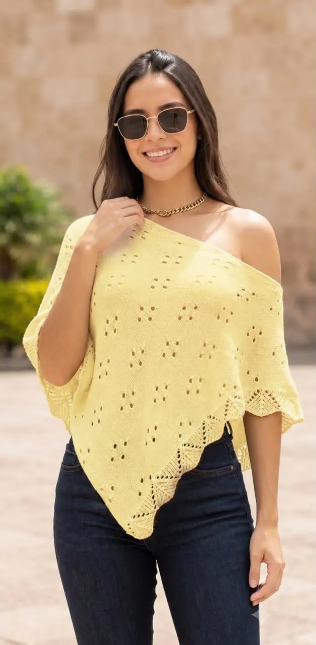 Blusa Alanis hilo amarilla stándar BL1-06