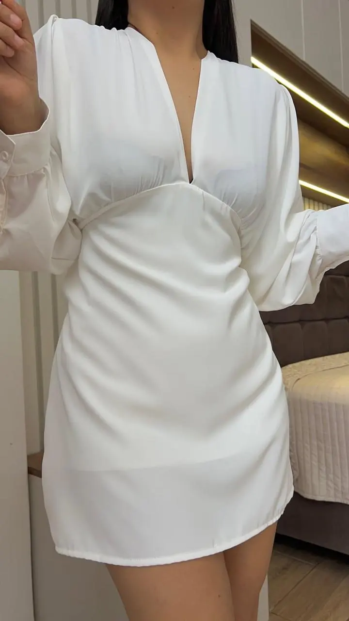 Vestido Paola corto mangas blanco stándar VE1-05