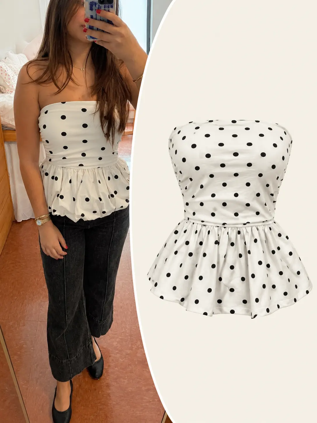 Strapless Polka Dots