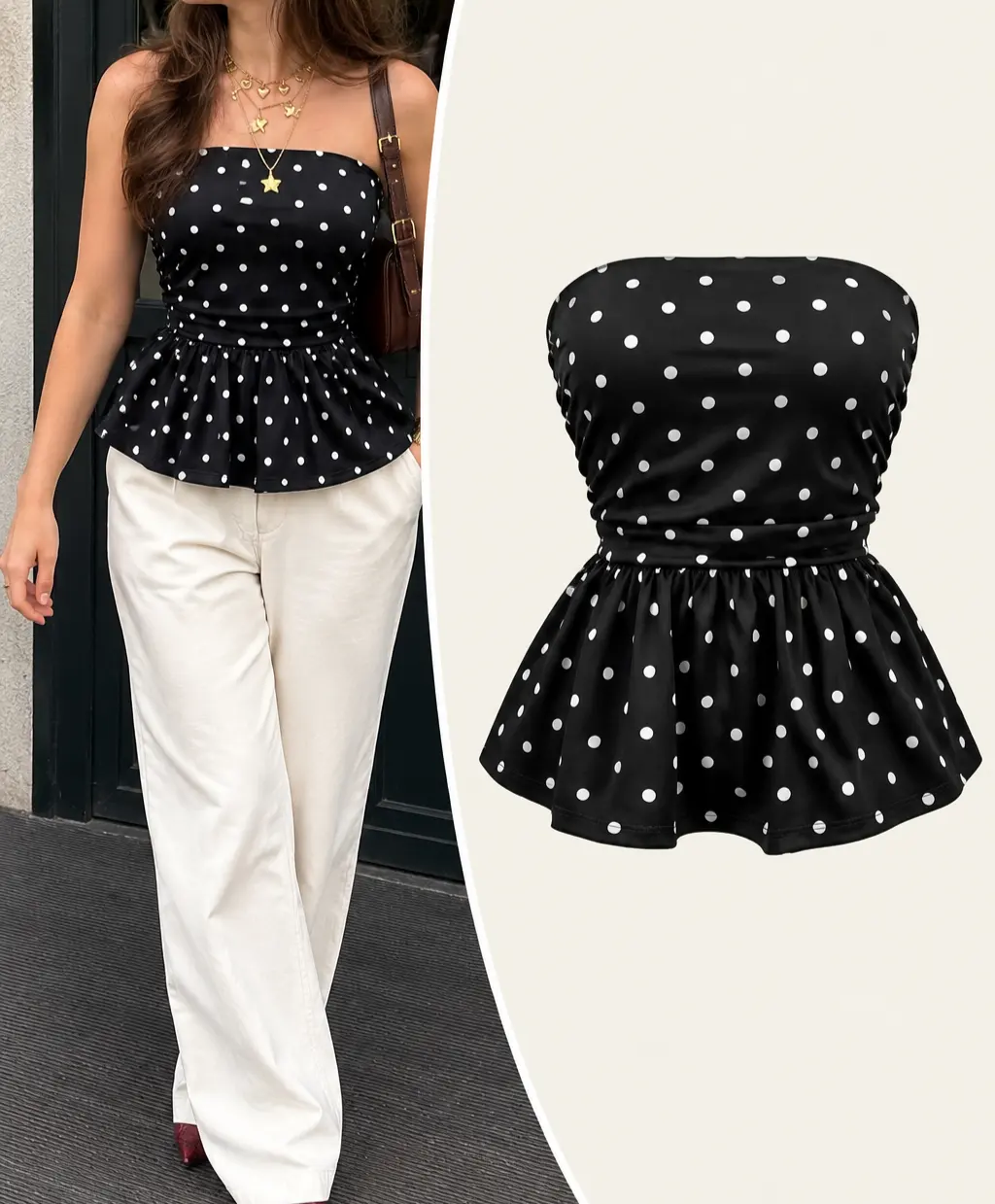Strapless Polka Dots